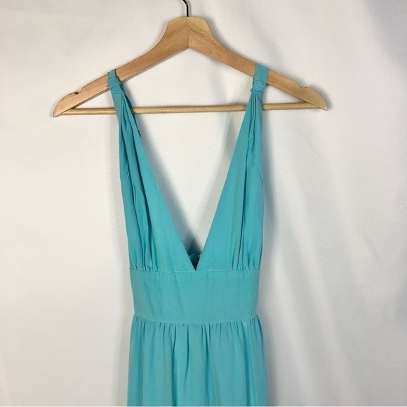Yumi Kim Enchanted Aqua Blue Silk Maxi Dress M - Picture 3 of 5